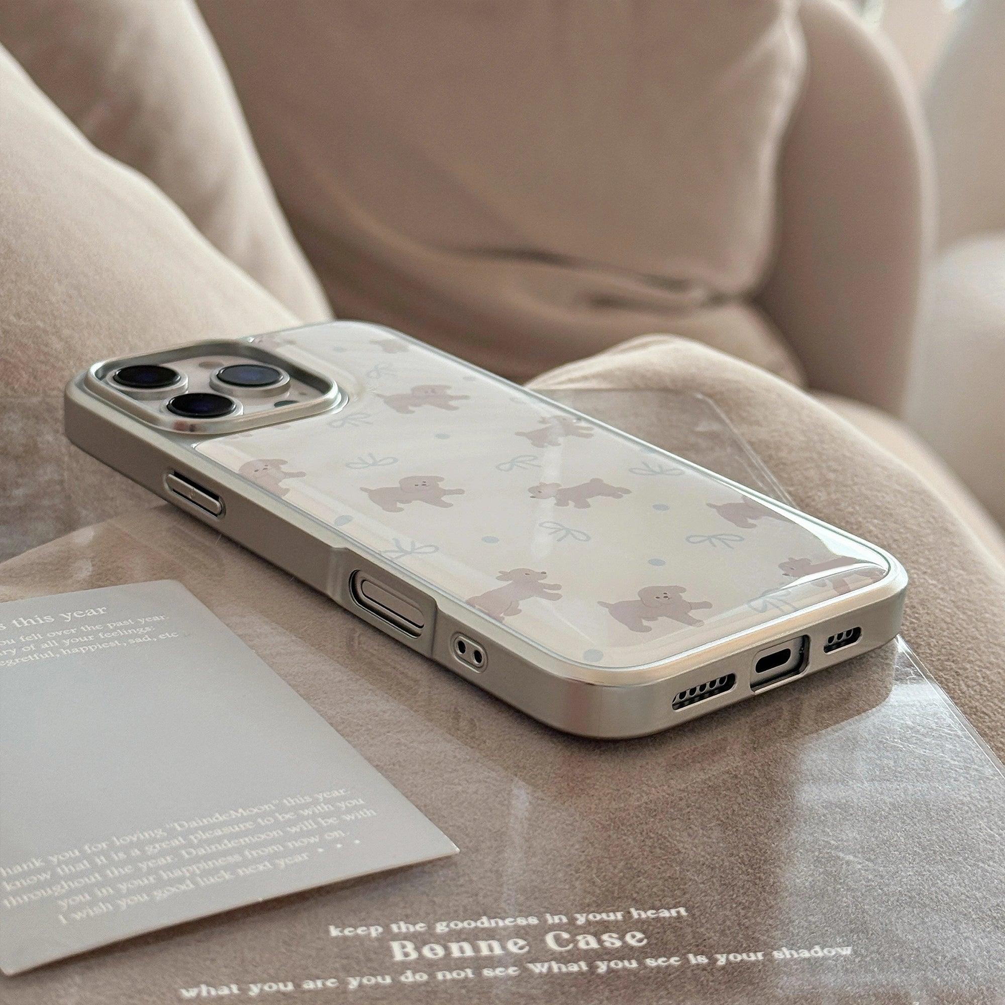 Blue Knots & Gray Teddy - iPhone Case
